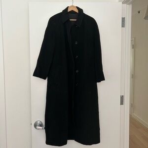 Vintage black long coat cashmere size L